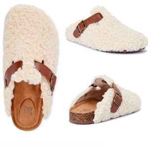 NWT Time and Tru Women's Buckled Sherpa Casual Clog